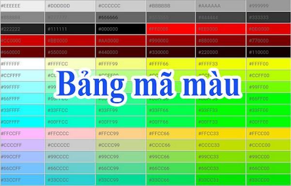 Bảng mã màu HTML, CSS, RGB, CMYK - Cẩm nang thiết kế chuyên nghiệp
