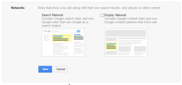 bước 4: chọn network - hướng dẫn chạy google adword 