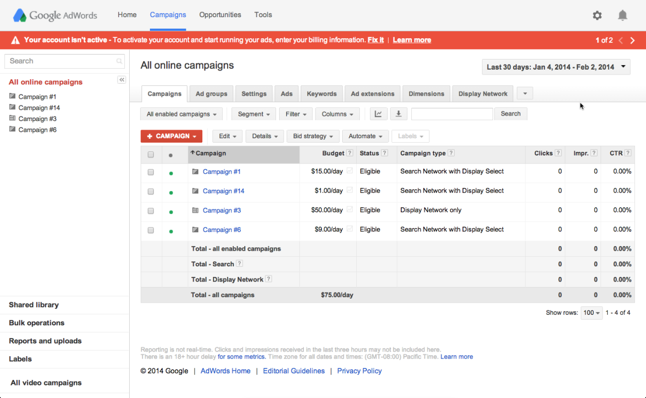 Bị khóa tài khoản quảng cáo trên Google Adwords