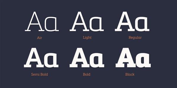 Slab Serifs: Font chữ sắc nét gợi cảm hứng với thiết kế